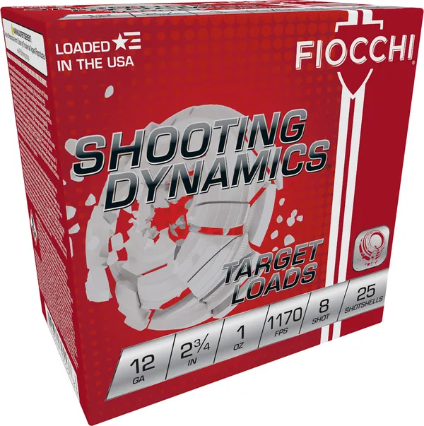 Fiocchi 12SD1L8 Shooting Dynamics Target 12Gauge 2.75 in 1oz 8Shot 25 Per Box/10 Case, Shotgun Shells